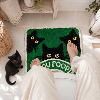 You Look Good & Get Naked Bath Mat Set - Funny Bathroom Rugs（cat）