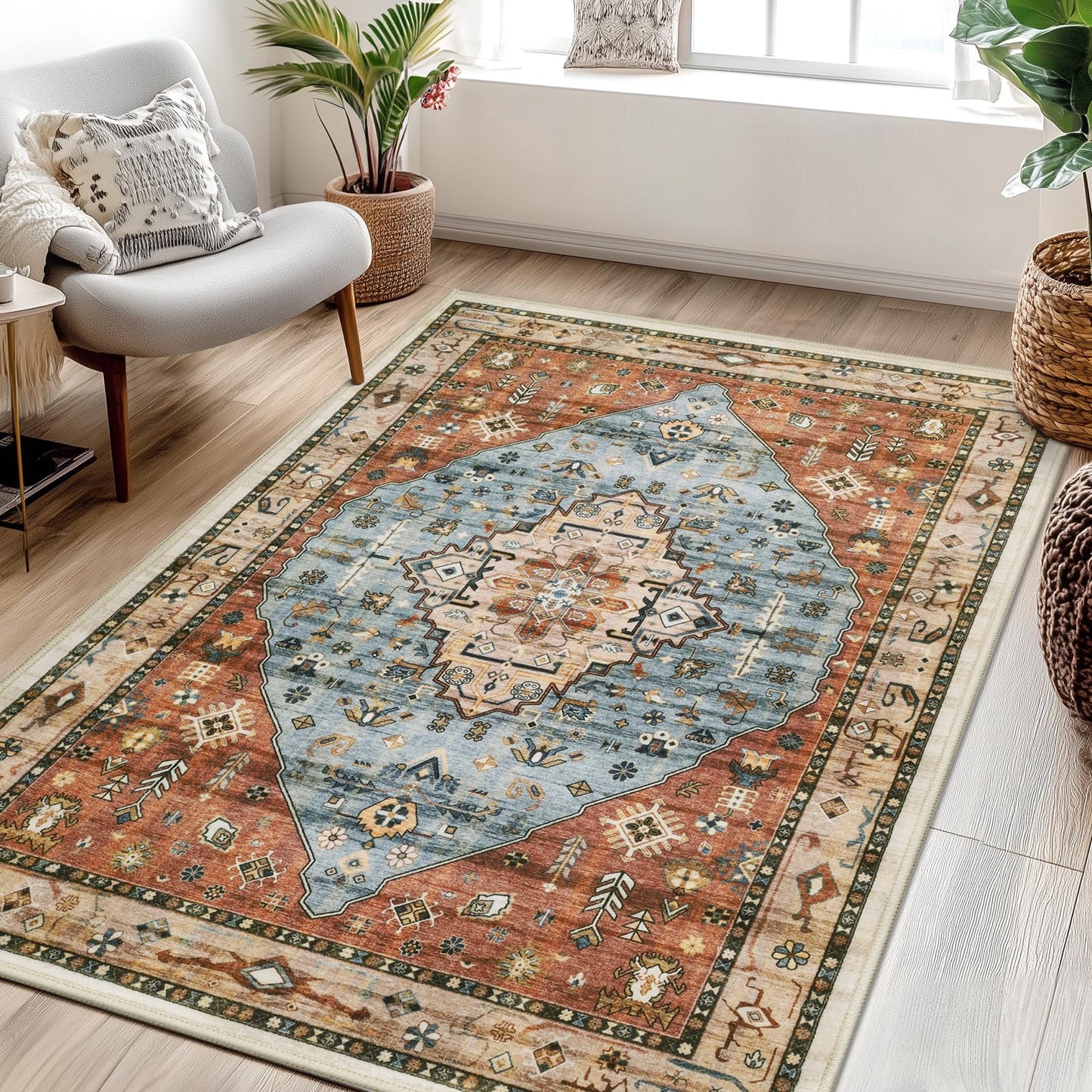 VORNELO Vintage Boho Rugs for Living Room (5'x7')