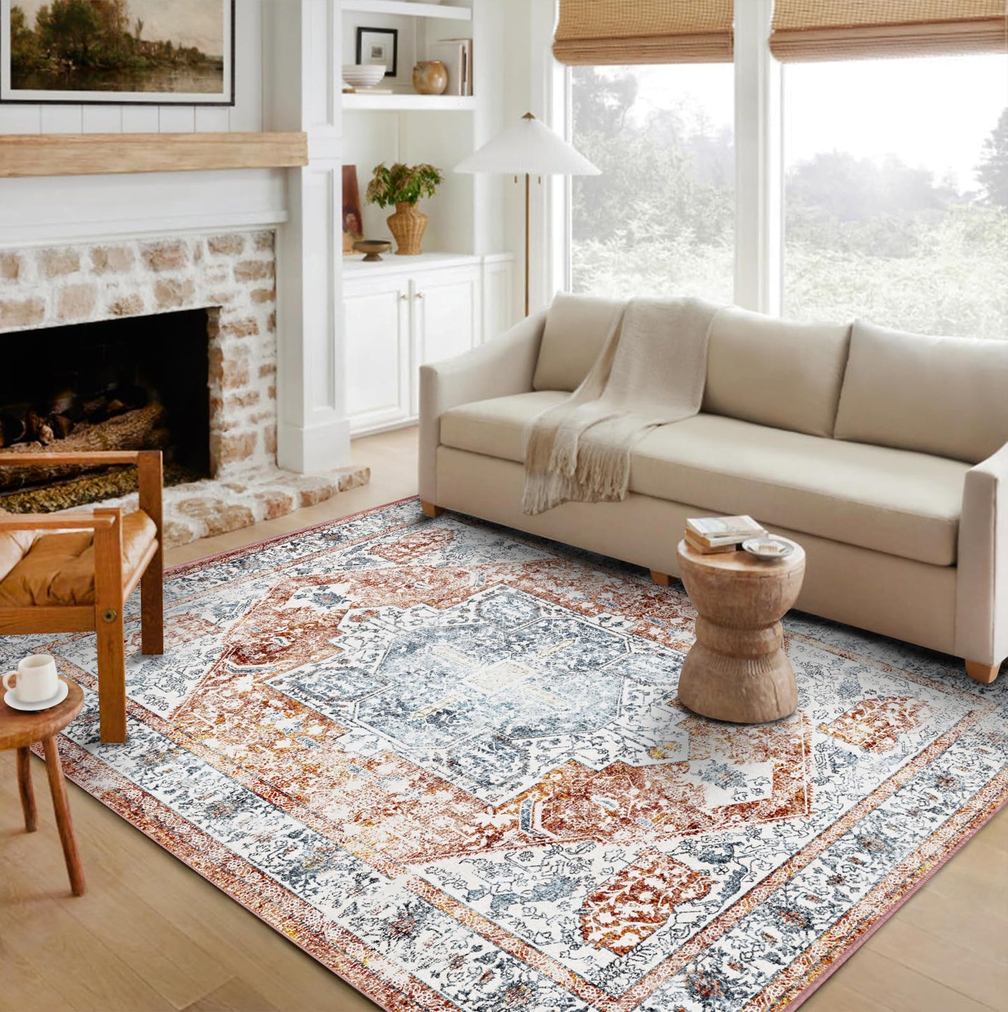 VORNELO Vintage Boho Rugs for Living Room (6'x9')