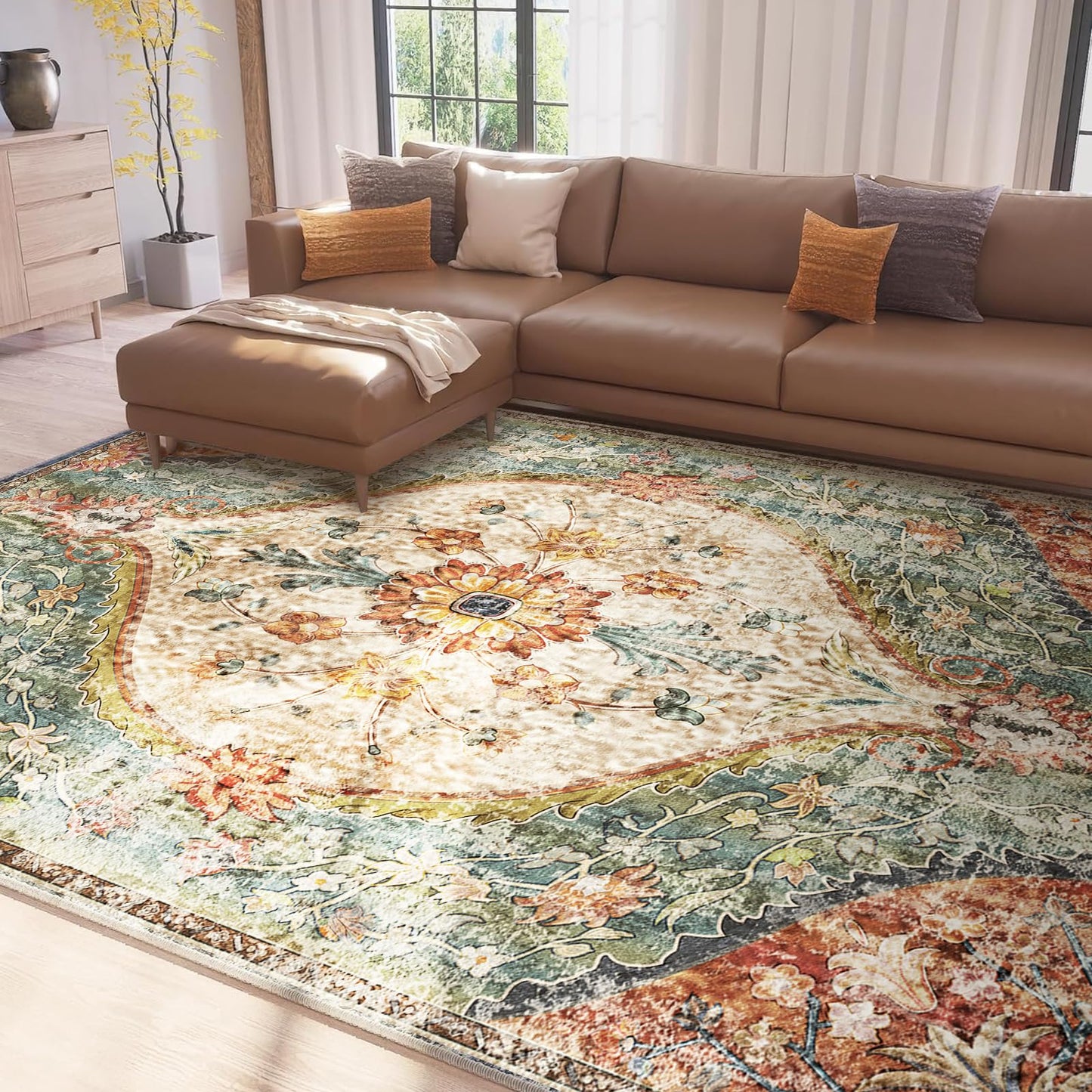 VORNELO Vintage Boho Rugs for Living Room (5'x7')