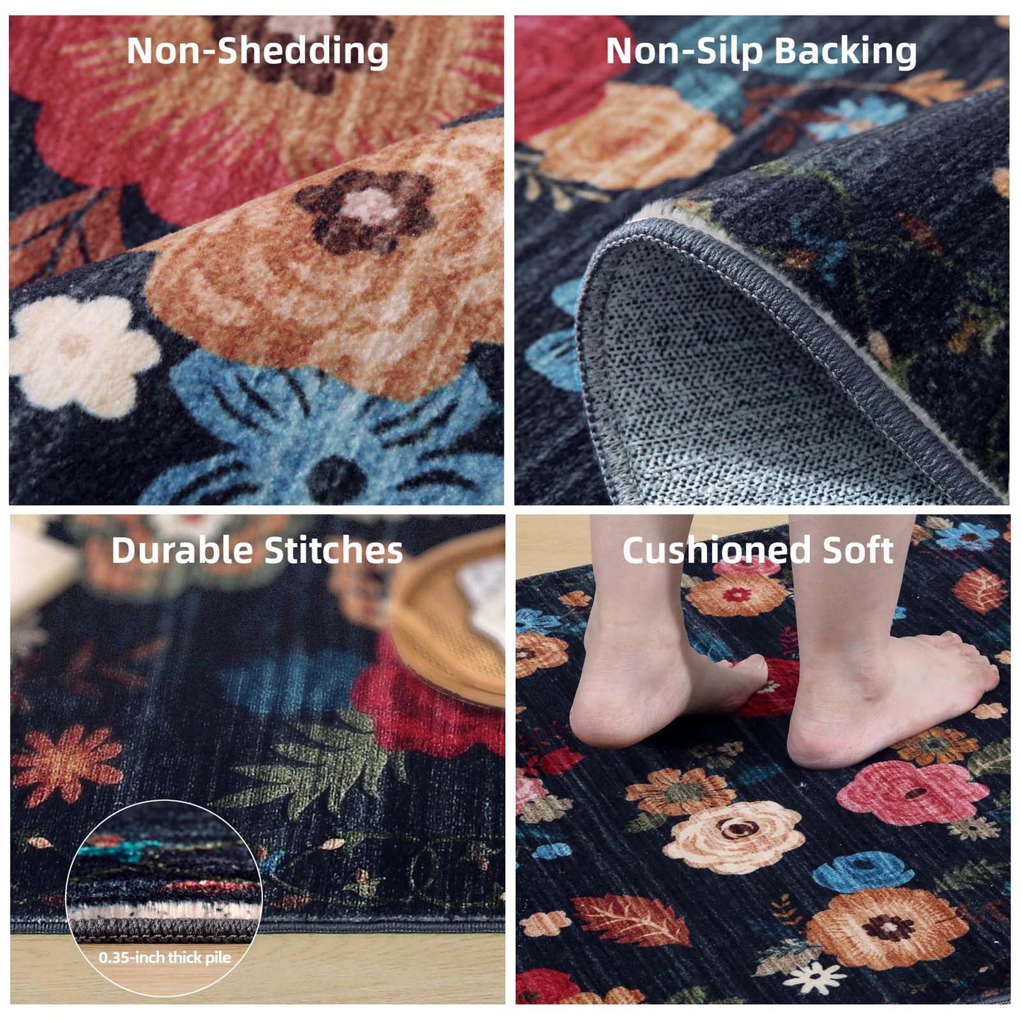 VORNELO Washable Small Entryway Area Rugs(2'x3')