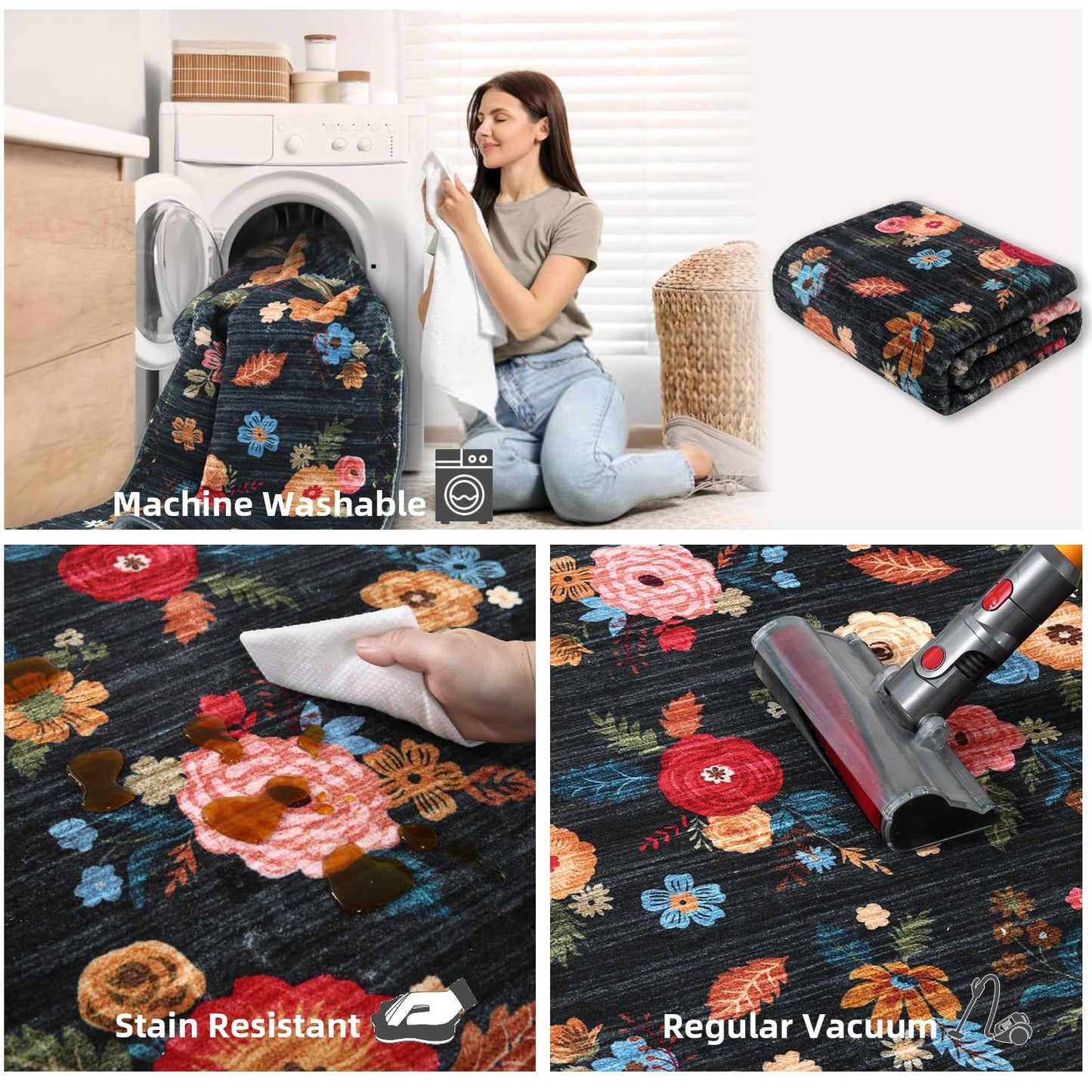 VORNELO Washable Small Entryway Area Rugs(2'x3')