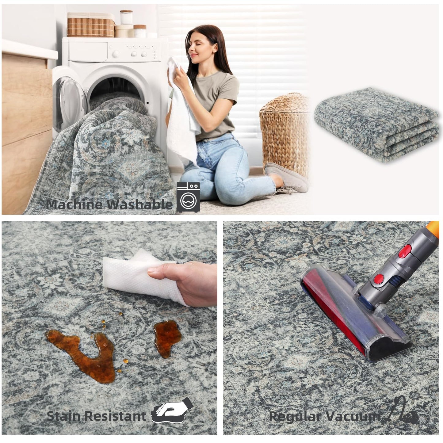 VORNELO Washable Small Entryway Area Rugs(2'x3')
