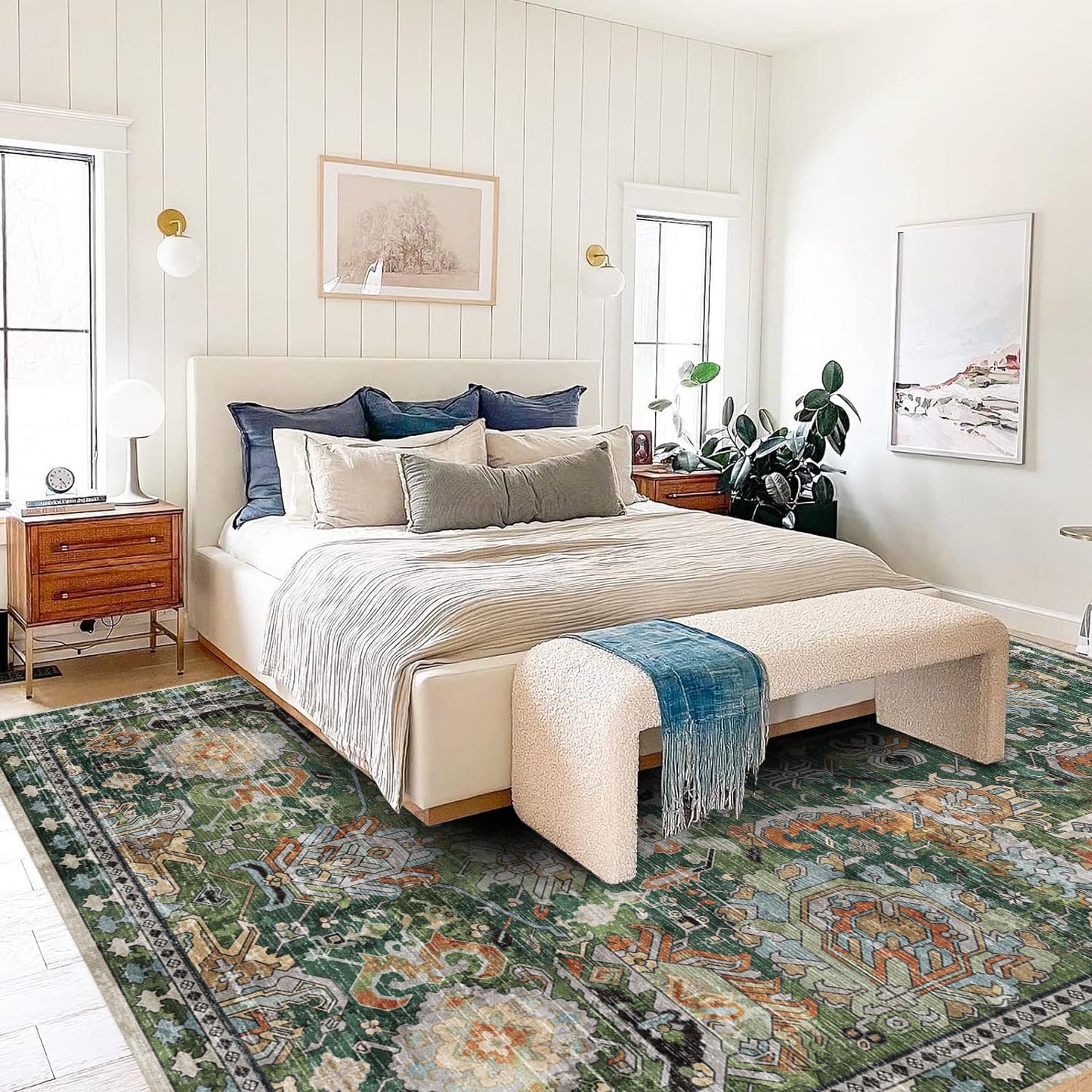 VORNELO Vintage Boho Rugs for Living Room (6' x 9')